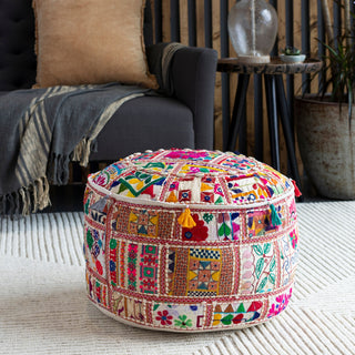 Livabliss Karma POUF-92 Cream Pouf main image