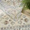 Nourison Pardis PRD02 Blue Taupe Area Rug Corner Image