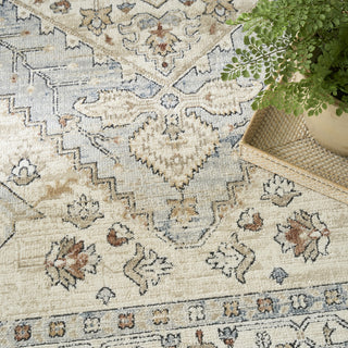 Nourison Pardis PRD02 Blue Taupe Area Rug Corner Image