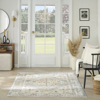 Nourison Pardis PRD02 Blue Taupe Area Rug Room Image Feature