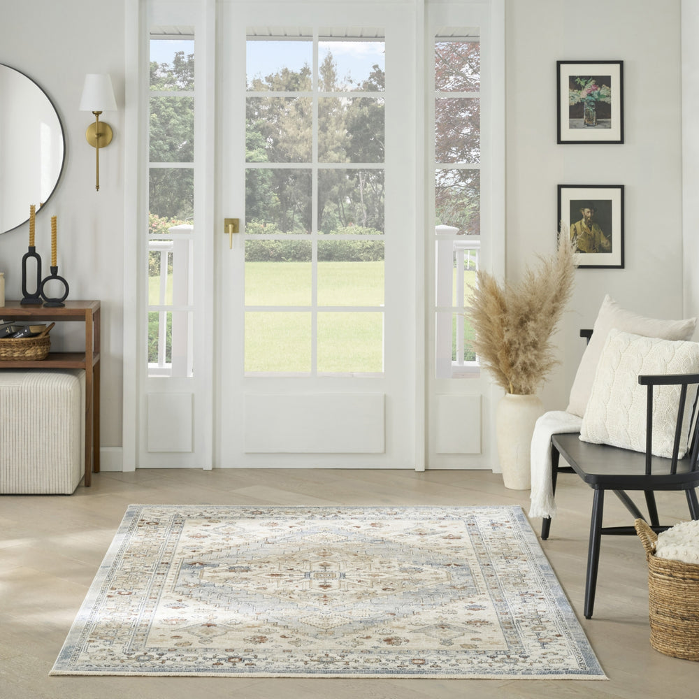 Nourison Pardis PRD02 Blue Taupe Area Rug Room Image Feature
