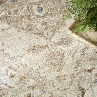 Nourison Pardis PRD02 Ivory Taupe Area Rug Corner Image