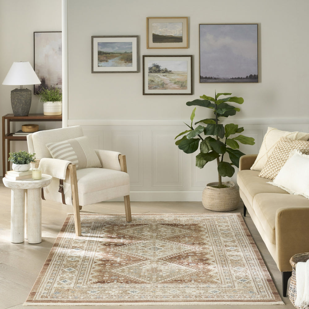 Nourison Pardis PRD04 Rust Area Rug Room Image Feature