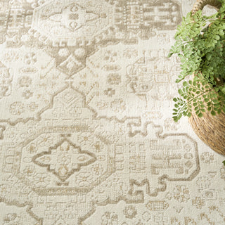 Nourison Pardis PRD05 Ivory Beige Area Rug Corner Image