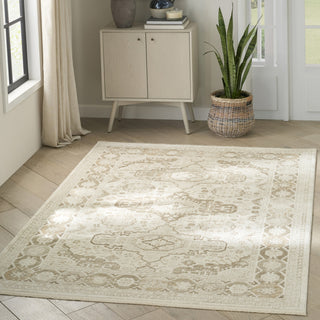 Nourison Pardis PRD05 Ivory Beige Area Rug Corner Image