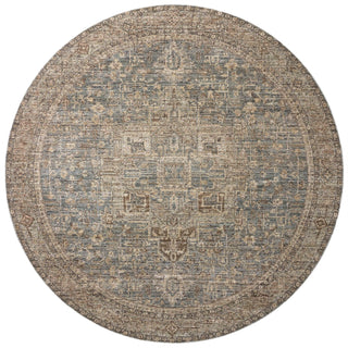 Loloi Priscilla PRL-04 Blue/Bark Area Rug Round Image