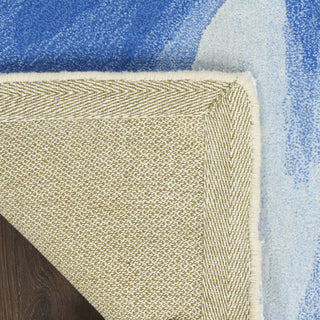 Nourison Prismatic PRS37 Blue Multicolor Area Rug Corner Image