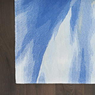 Nourison Prismatic PRS37 Blue Multicolor Area Rug Corner Image