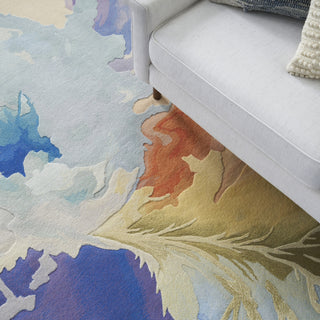 Nourison Prismatic PRS37 Blue Multicolor Area Rug Room Image Feature