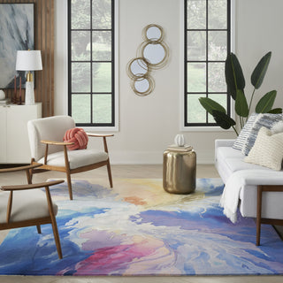 Nourison Prismatic PRS37 Blue Multicolor Area Rug Room Image Feature