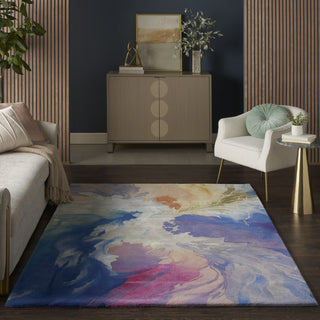 Nourison Prismatic PRS37 Blue Multicolor Area Rug Room Image Feature