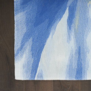 Nourison Prismatic PRS37 Blue Multicolor Area Rug Corner Image