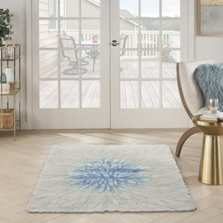 Nourison Prismatic PRS39 Blue Area Rug Room Image Feature