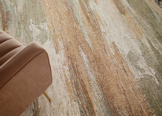 Feizy Pearson 39SBF Green/Ivory/Brown Area Rug Lifestyle Image Feature