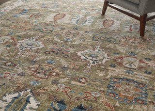 Feizy Pearson 39SJF Green/Ivory/Blue Area Rug Lifestyle Image Feature