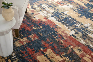 Feizy Pearson 39SQF Blue/Red/Tan Area Rug Room Scene 2