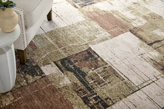 Feizy Pearson 39STF Ivory/Green/Brown Area Rug Room Scene 2