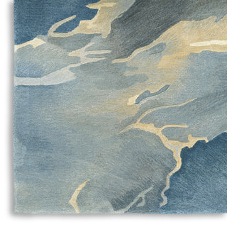 Nourison Prismatic PRS40 Blue Multicolor Area Rug Corner Image