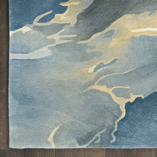 Nourison Prismatic PRS40 Blue Multicolor Area Rug Corner Image