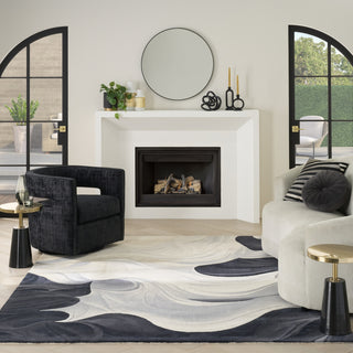 Nourison Prismatic PRS41 Ivory Black Area Rug Room Image Feature