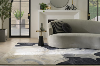 Nourison Prismatic PRS41 Ivory Black Area Rug Room Image Feature