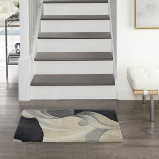 Nourison Prismatic PRS41 Ivory Black Area Rug Room Image Feature