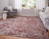 Feizy Pryor 39NGF Red/Gray/Blue Area Rug Lifestyle Image Feature