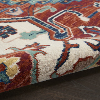 Nourison Parisa PSA01 Brick/Ivory Area Rug Corner Image