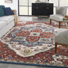 Nourison Parisa PSA01 Brick/Ivory Area Rug Corner Image