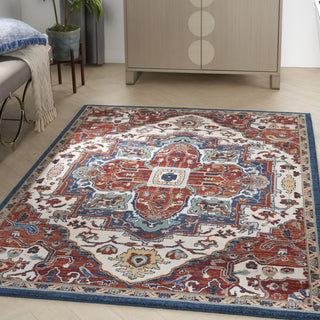 Nourison Parisa PSA01 Brick/Ivory Area Rug Corner Image