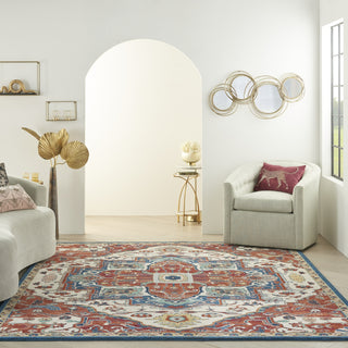 Nourison Parisa PSA01 Brick/Ivory Area Rug Room Image Feature