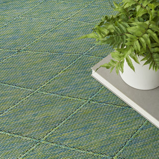 Nourison Practical Solutions PSL01 Blue Green Area Rug Corner Image