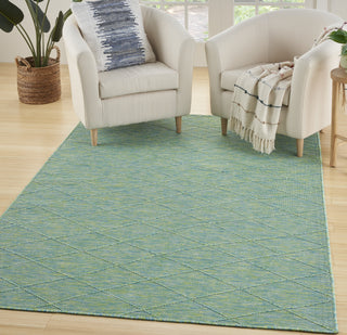 Nourison Practical Solutions PSL01 Blue Green Area Rug Corner Image