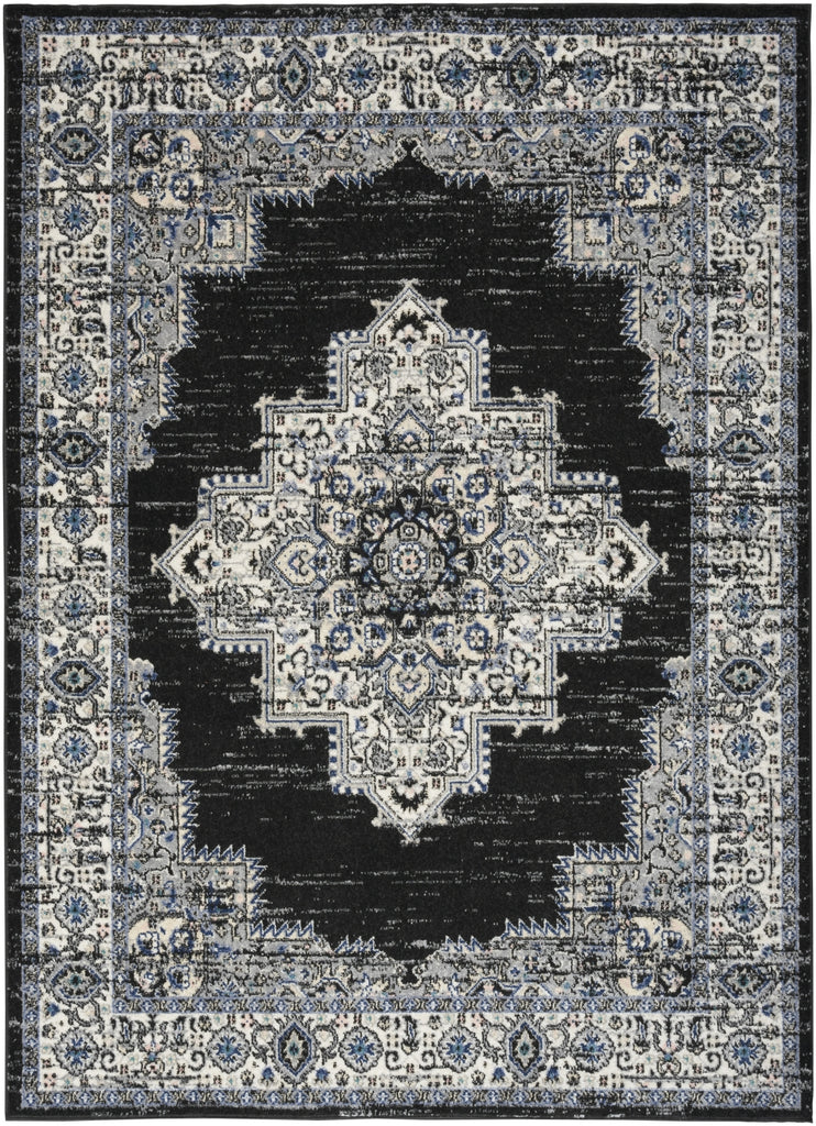 Nourison Passion PSN03 Black Ivory Area Rug Main Image