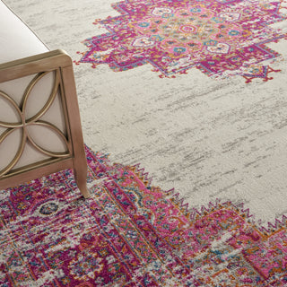 Nourison Passion PSN03 Ivory/Fuchsia Area Rug Corner Image