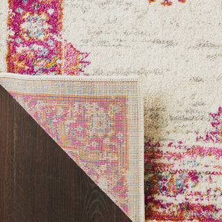 Nourison Passion PSN03 Ivory/Fuchsia Area Rug Corner Image