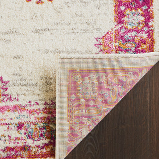 Nourison Passion PSN03 Ivory/Fuchsia Area Rug Corner Image