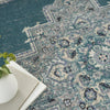 Nourison Passion PSN03 Turquoise Grey Area Rug Close Up 2
