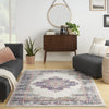 Nourison Passion PSN03 Ivory Blue Area Rug Room Image