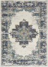 Nourison Passion PSN03 Ivory/Grey/Blue Area Rug Room Image