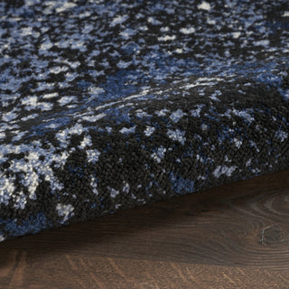 Nourison Passion PSN10 Light Blue Black Area Rug Corner Image