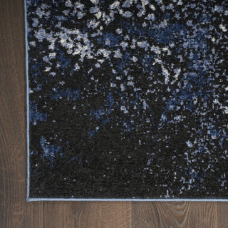 Nourison Passion PSN10 Light Blue Black Area Rug Detail Image