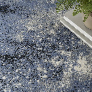 Nourison Passion PSN10 Light Blue Black Area Rug Corner Image