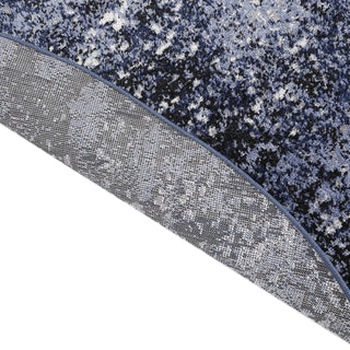 Nourison Passion PSN10 Light Blue Black Area Rug Corner Image