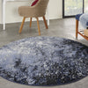 Nourison Passion PSN10 Light Blue Black Area Rug Corner Image