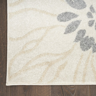 Nourison Passion PSN17 Ivory Grey Blue Area Rug Detail Image