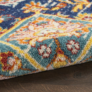 Nourison Passion PSN22 Navy Multicolor Area Rug Corner Image