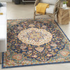Nourison Passion PSN22 Navy Multicolor Area Rug Corner Image
