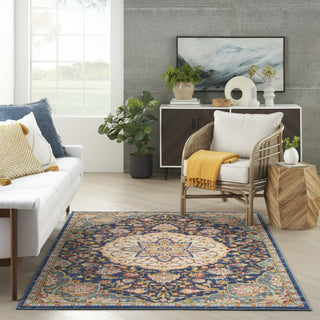Nourison Passion PSN22 Navy Multicolor Area Rug Room Image Feature