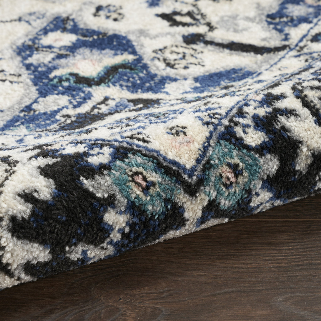 Nourison Passion PSN33 Black Ivory Area Rug Corner Image